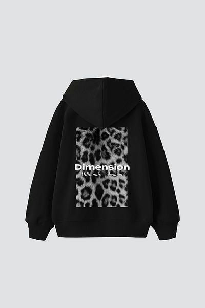 Sekizbiraltı V2 Dimension Printed Oversize Unisex Premium Black Hoodie
