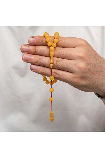 Moka Shopin Mokashopin Round Clamping Amber Rosary