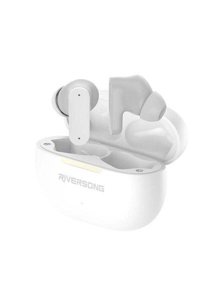 RİVERSONG سماعات أذن Utopia H7 Advanced بخاصية إلغاء الضوضاء النشطة، 30 ساعة من اللعب، 4 ميكروفونات، أبيض