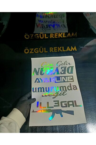3M Araba Arka Cam Yazıları Araç Sticker /  Hologram Sticker / Motor Sticker / Motor Etiket