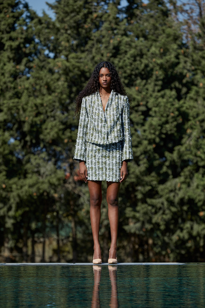 Nur OSKAY Doğa, Yeşil Tüvit Ceket Etek Takım