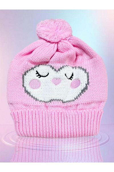 SeaBubbles Baby Girl Knitwear Beret with Eyelashes
