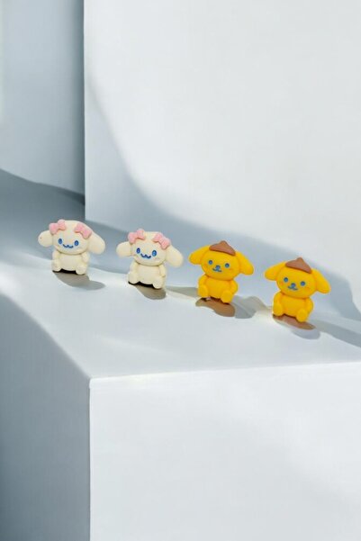 MakeWell Çelik 2li Küpe Seti Hello Kity Kuromi Mickey Mouse Cinnamoroll Çelik Çocuk Küpesi