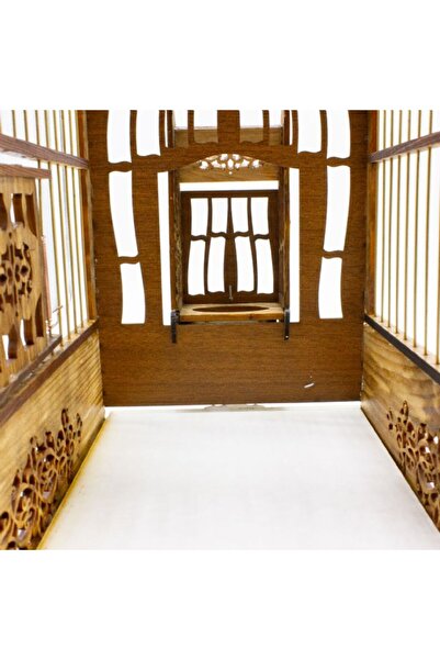 BirdLife 05867-BİRDLİFE BOMBELİ LÜX OYMALI AHŞAP KUŞ KAFESİ 35X30X17CM