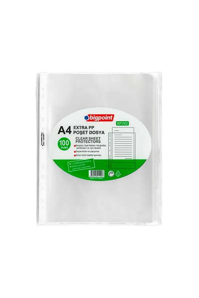 Bigpoint 60 Extra Clear Files with A4 Capacity - Suitable for Use in Bag and Folder