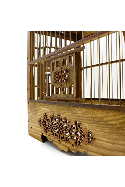 BirdLife 05867-BİRDLİFE BOMBELİ LÜX OYMALI AHŞAP KUŞ KAFESİ 35X30X17CM