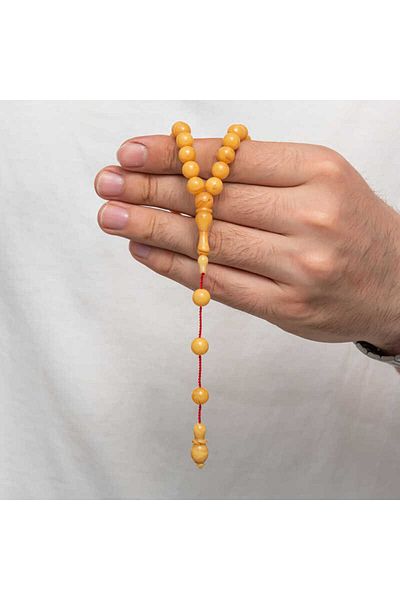 Moka Shopin Mokashopin Round Clamping Amber Rosary