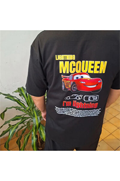 Karakedi Tricou unisex Cars Lightning McQueen Negru I'm Lightning