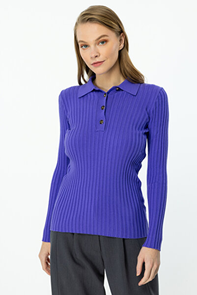 ON Трикотажний светр з ґудзиками та коміром на підкладці