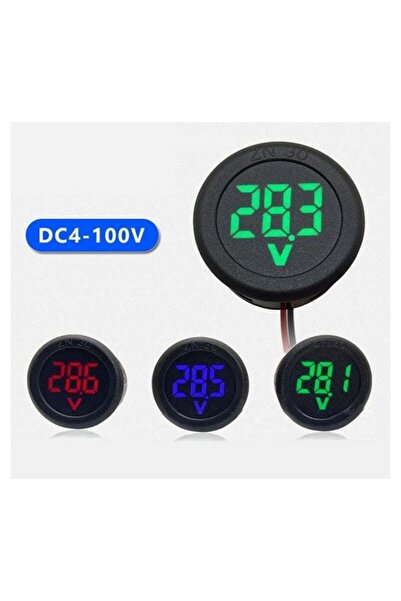 SANEC Yuvarlak Voltmetre Dc 4-100v Karavan Motosiklet Için Uygun