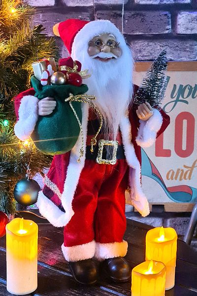 Binbirreyon Santa Claus Figure Figurine Christmas Ornament 45cm Large Size Tree Holding Me126R