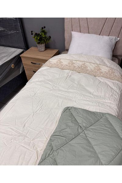 Clasy Selling 100% Cotton Ranforce Single Quilt Osela V2 Cream