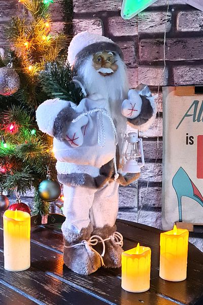 Binbirreyon Santa Claus Figure Figurine Christmas Ornament 45cm Large Size White Santa Claus Me126R
