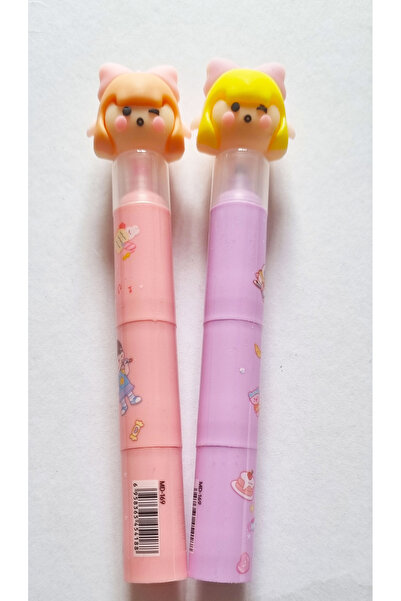 Modellino 3'ü 1 Arada/1 Kalemde 3 Renk Şapkalı Fiyonklu Çocuklar Fosforlu Kal...