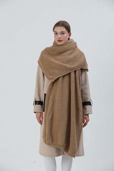 Sheilar Brass Knit Knitwear Shoulder Shawl