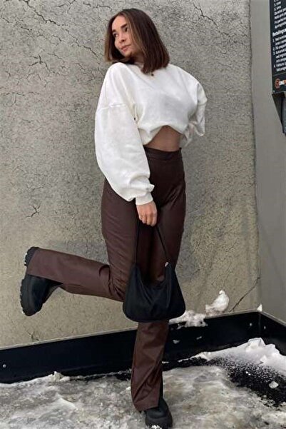 NİCE Φούτερ Ecru Crew Neck Basic φούτερ Mg1559