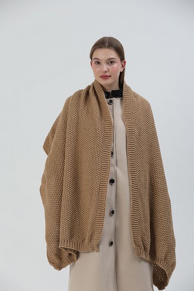 Sheilar Brass Knit Knitwear Shoulder Shawl