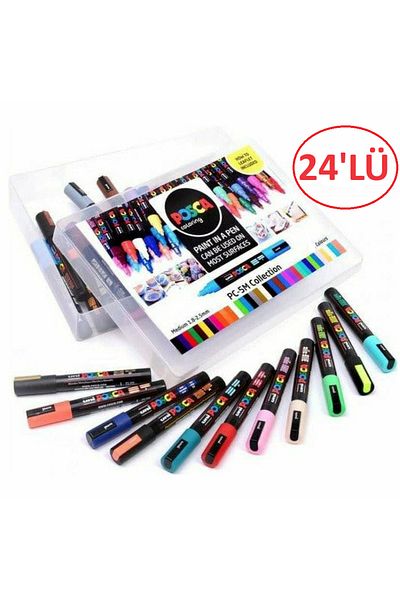 Uni Posca Set of 24 - 1.8-2.5 mm Pc-5M Marker