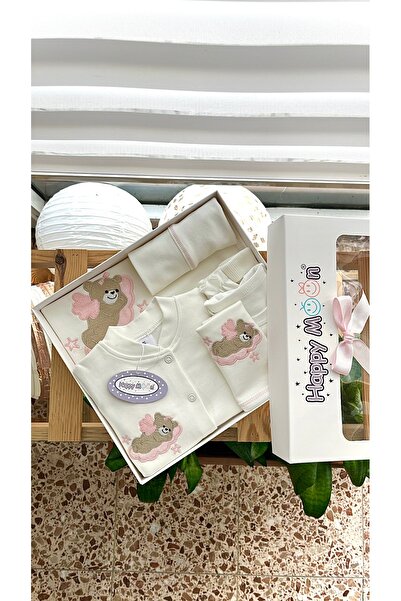 Happy Moon Bebek Giyim Hastane Çıkışı Yenidoğan Seti Kız Bebek Tulum Takım Bo...