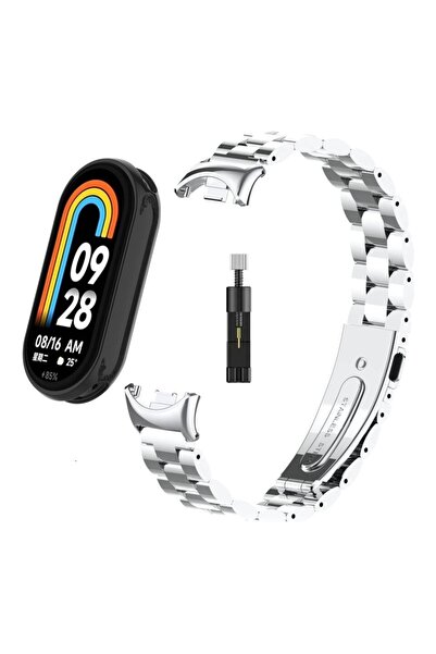 Alstrap Xiaomi Mi Band 8/Mi Band 9 Uyumlu Paslanmaz Çelik Kısaltılabilir Bakl...