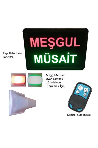 SANEC Kumandalı Renkli Ledli Meşgul/müsait Yazısı (kasa: 26x20 Cm)