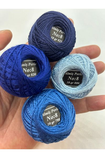 ALMİŞ Almiş Perle Etamin-Cross-Stitch 4 Thread Set (10 Gr-No:8)