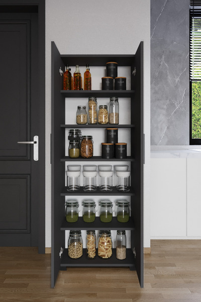 AYMOBSAN 2 Kapaklı Winter  Boy Dolabı , Çok Amaçlı Dolap , Kiler Dolabı, Banyo Dolabı, Mutfak Dolabı Antrasit