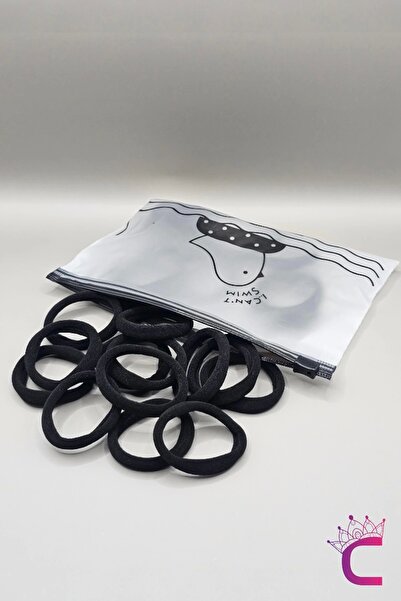 Cinderella 25 de bucăți de utilizare zilnică durabilă pentru femei negru Scrunchies Set - 4,5 cm Soft Elastic Scrunchies păr