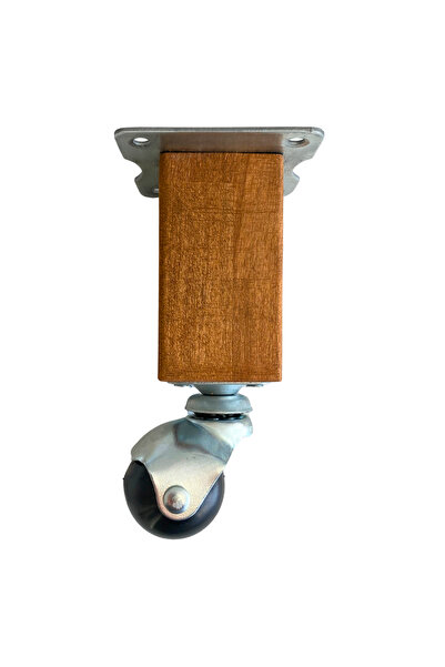 DSYapıAksesuar Kale Ahşap Top Tekerli Ayak Mobilya Masa Dolap Tekerli Ayağı FRENSIZ(12CM - 15CM)(KAYIN)(1 ADET)
