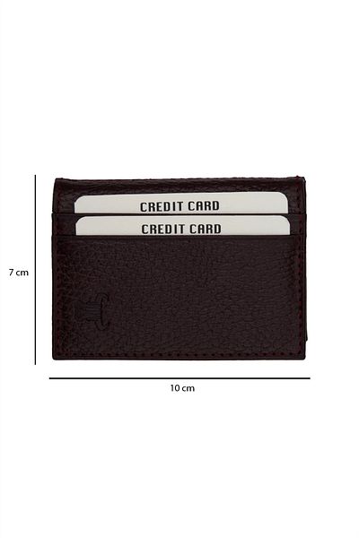 Velvoria Burgundy Navy Blue Genuine Leather Unisex Card Holder Wallet