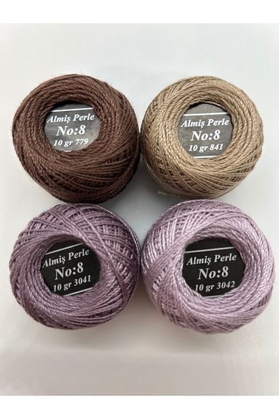 ALMİŞ Almiş Perle Etamin-Cross-Stitch 4 Thread Set (10 Gr-No:8)