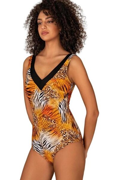 RAPAPA Endeep γυναικείο μαγιό με λαιμόκοψη με σχέδιο Tiger 22334