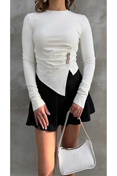 Butik Beyza Λεπτομερής μπλούζα με κουμπί