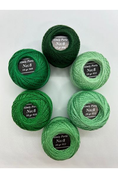 ALMİŞ Alış Perle Etamin-Cross Stitch 6'Li Thread Set (10 Gr-No:8)