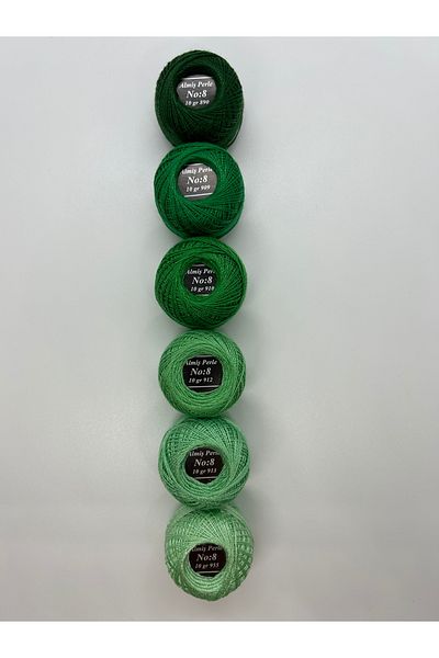 ALMİŞ Alış Perle Etamin-Cross Stitch 6'Li Thread Set (10 Gr-No:8)