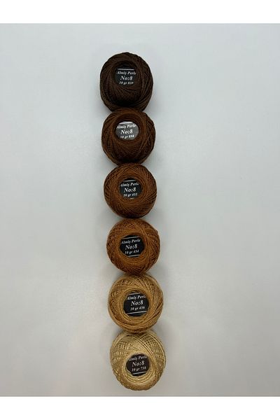 ALMİŞ Alış Perle Etamin-Cross Stitch 6'Li Thread Set (10 Gr-No:8)