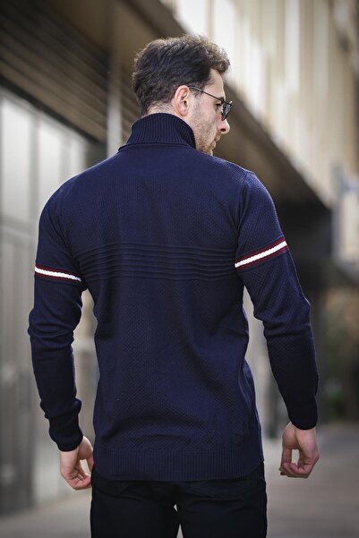 Oksit Pulover pentru bărbați Giul Cotton Slim Fit Stripe