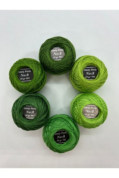 ALMİŞ Alış Perle Etamin-Cross Stitch 6'Li Thread Set (10 Gr-No:8)
