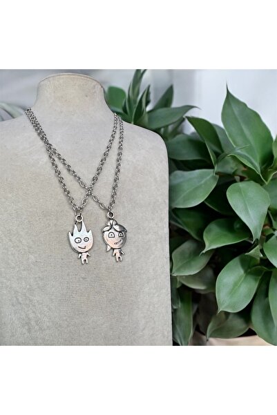 Glitterring SU VE ATEŞ İKİLİ ARKADAŞ SEVGİLİ KOLYE