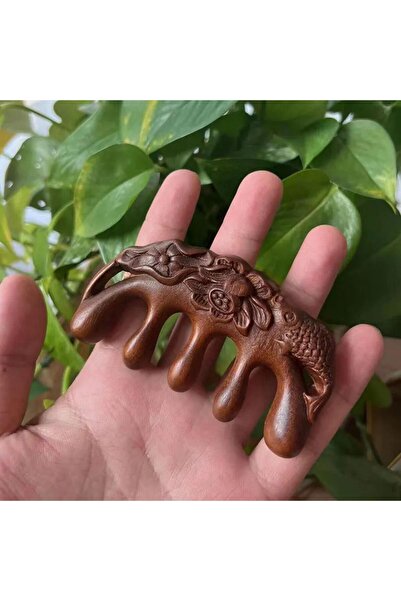 Naturachi Pieptene din lemn de santal Gugu pentru masaj facial Gua Sha Model 4