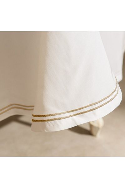 Gül Güler 2 Row Piccolo Tablecloth 200 cm Round by Gold