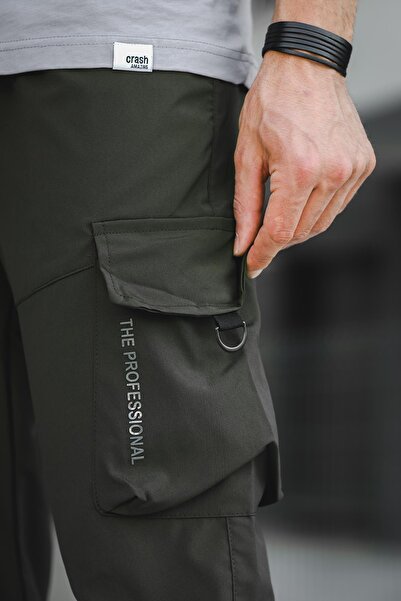 Oksit Tiziano Kort Parachute Straight Drawstring Men's Tracksuit Bottom with Cargo Pocket