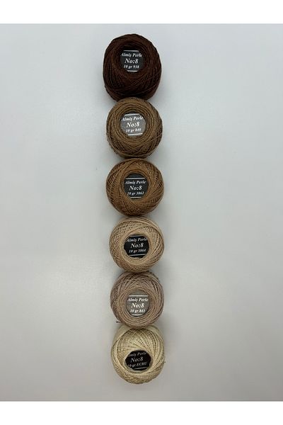 ALMİŞ Alış Perle Etamin-Cross Stitch 6'Li Thread Set (10 Gr-No:8)