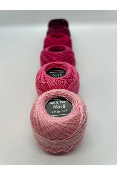 ALMİŞ Alış Perle Etamin-Cross Stitch 6'Li Thread Set (10 Gr-No:8)