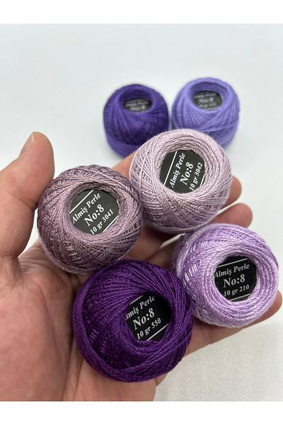 ALMİŞ Alış Perle Etamin-Cross Stitch 6'Li Thread Set (10 Gr-No:8)