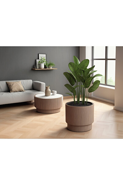 KıtayGroup Vega Model Büyük Dekoratif Modern Saksı Ve Vazo 30 Lt ( 36.6 Cm X 36.6 Cm ) Iç Hazneli