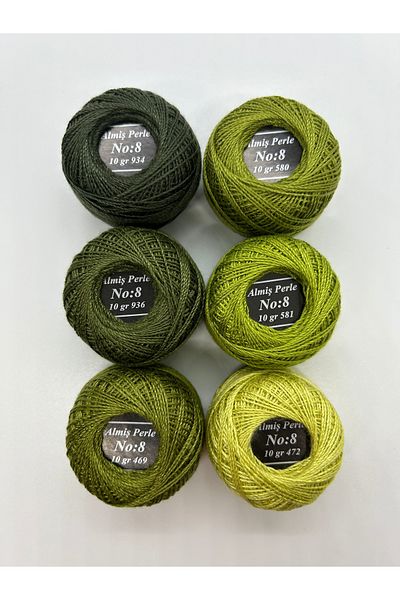 ALMİŞ Alış Perle Etamin-Cross Stitch 6'Li Thread Set (10 Gr-No:8)