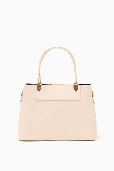 Levidor 930120   Women's Beige Leather Handle Three Compartment Handbag