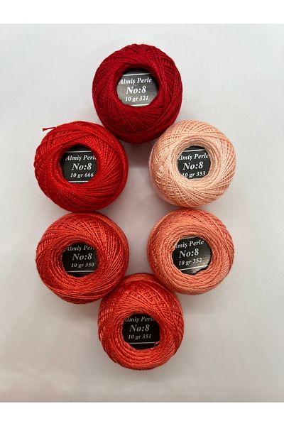 ALMİŞ Alış Perle Etamin-Cross Stitch 6'Li Thread Set (10 Gr-No:8)