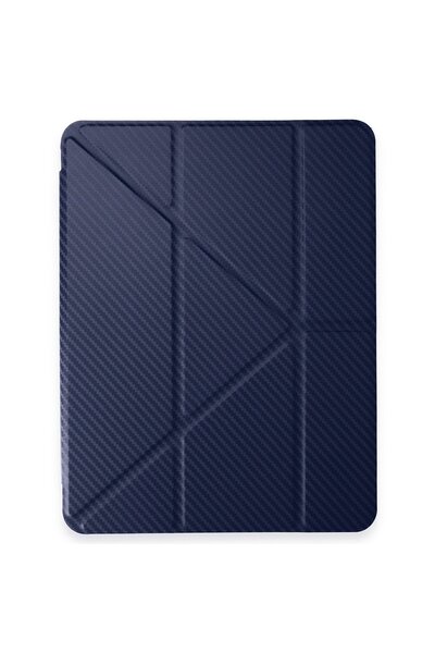 Fuchsia iPad Air 5 (2022) Uyumlu Renkli Karbon Trifolding Kalem Bölmeli Table...